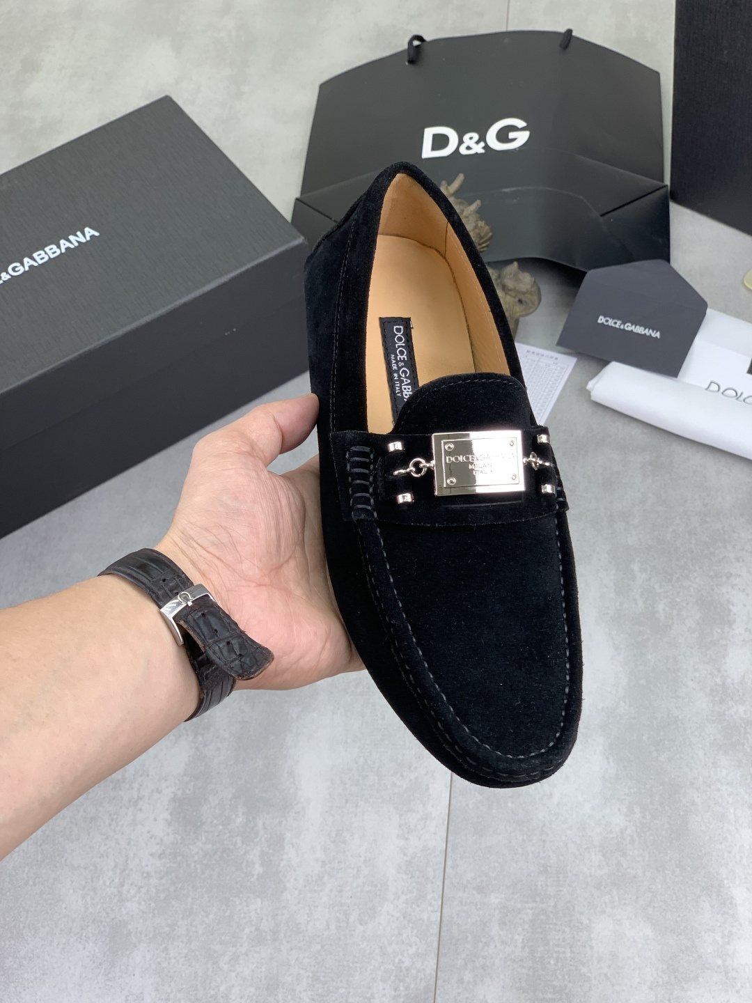 Dolce & Gabbana Metal-Detail Driving Loafers