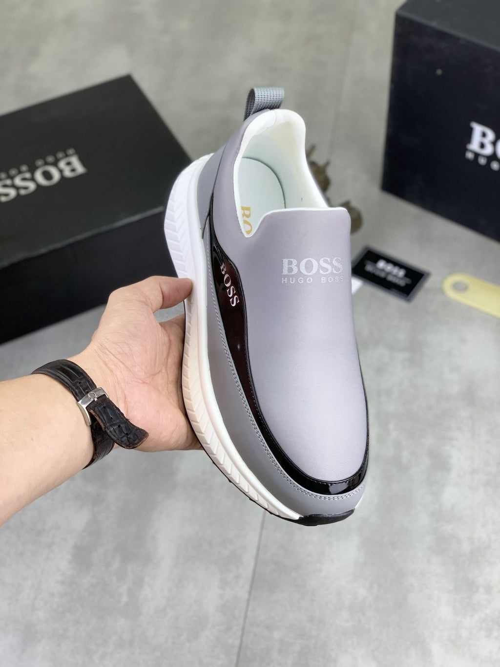 BOSS Low-Top Slip-On Sneakers