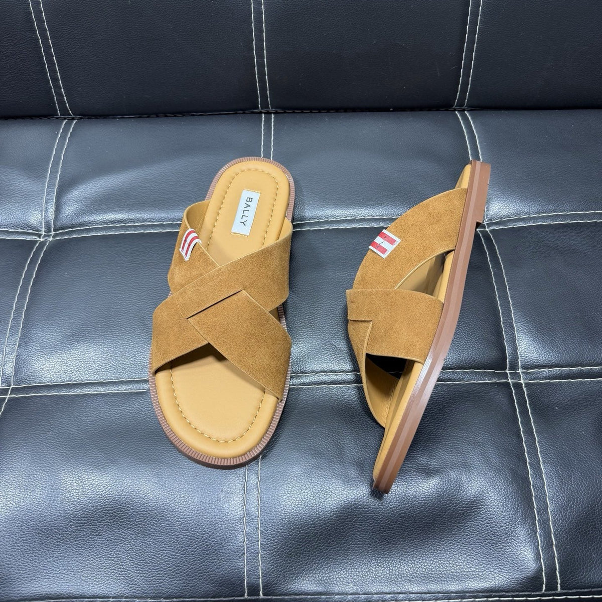 Bally Cross-Strap Slide Sandals