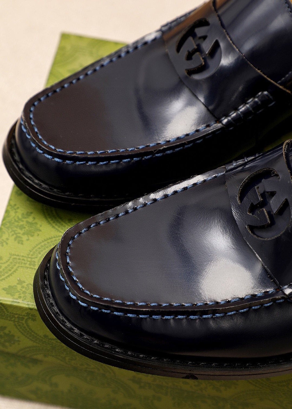 Gucci Metal-Accent Moc-Toe Loafers