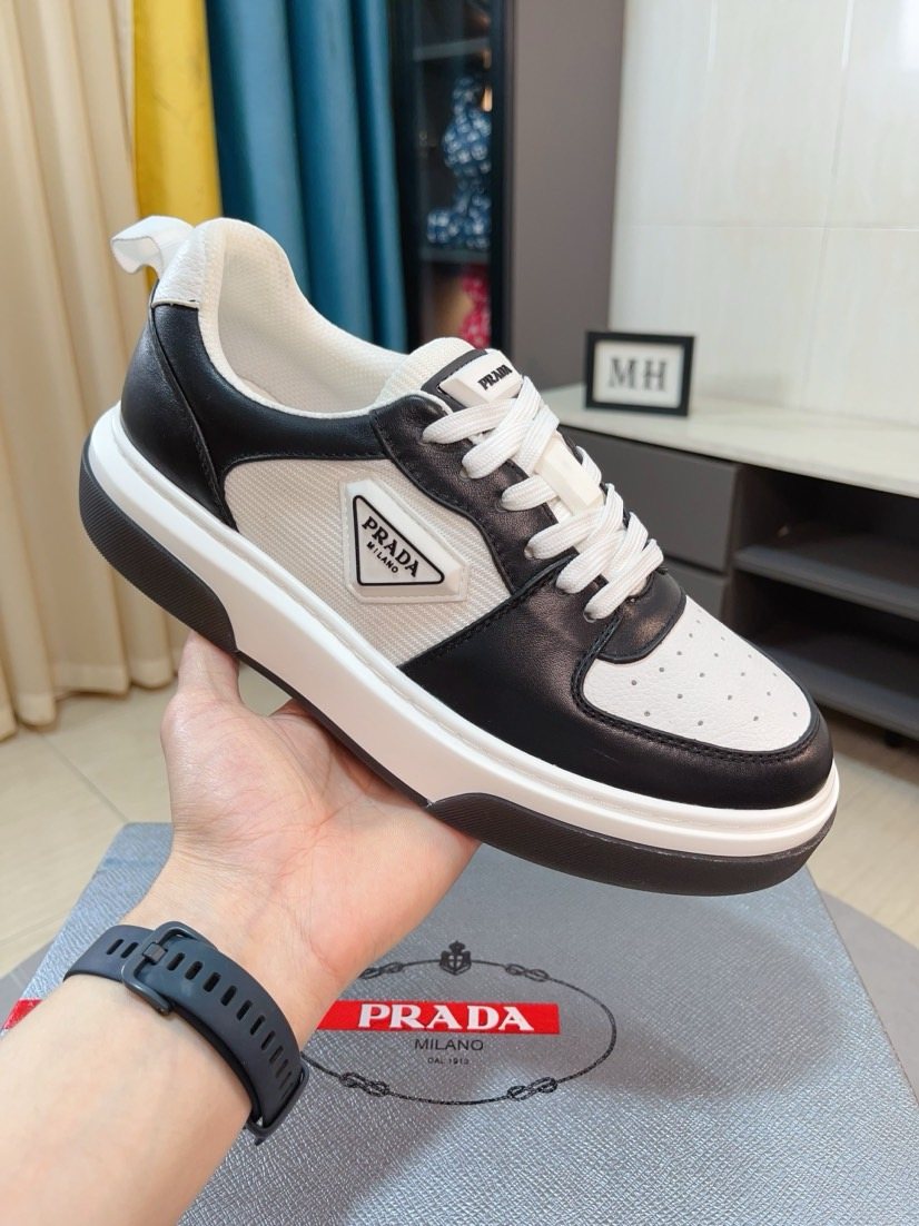 Prada Men's Triangular Logo Sneakers