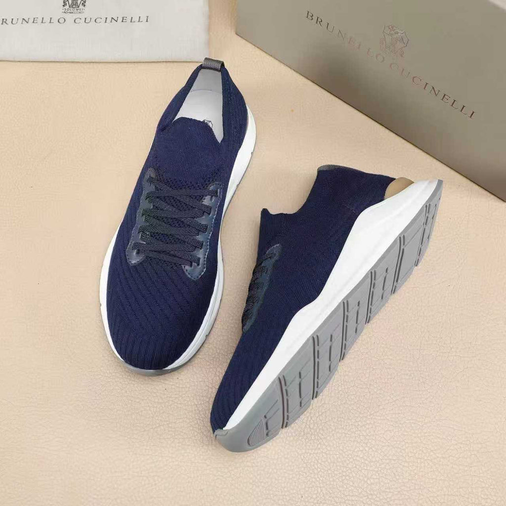 Brunello Cucinelli Men's Knit Sneakers