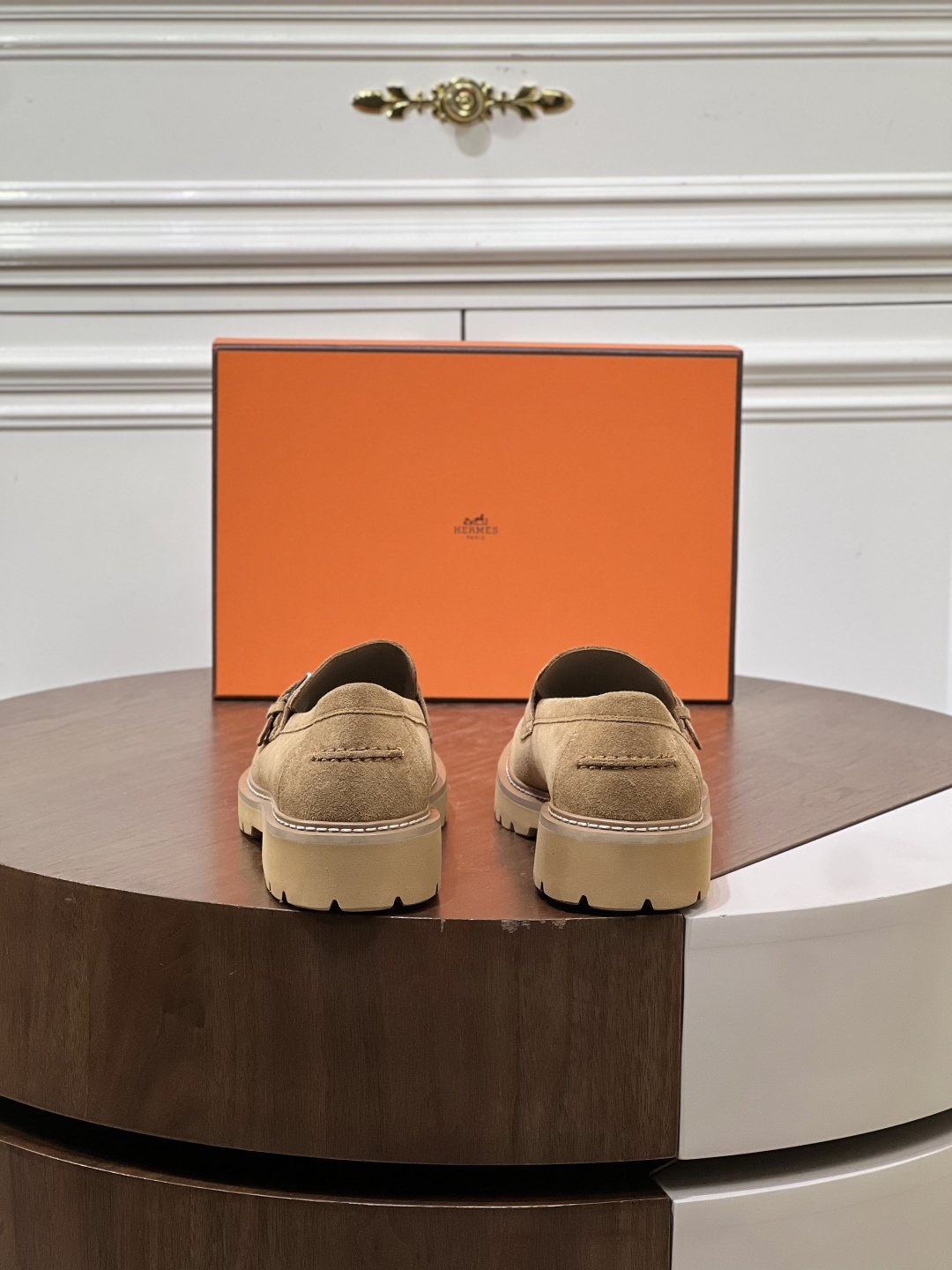 Hermès Men's Metal-Bar Lug Sole Loafers