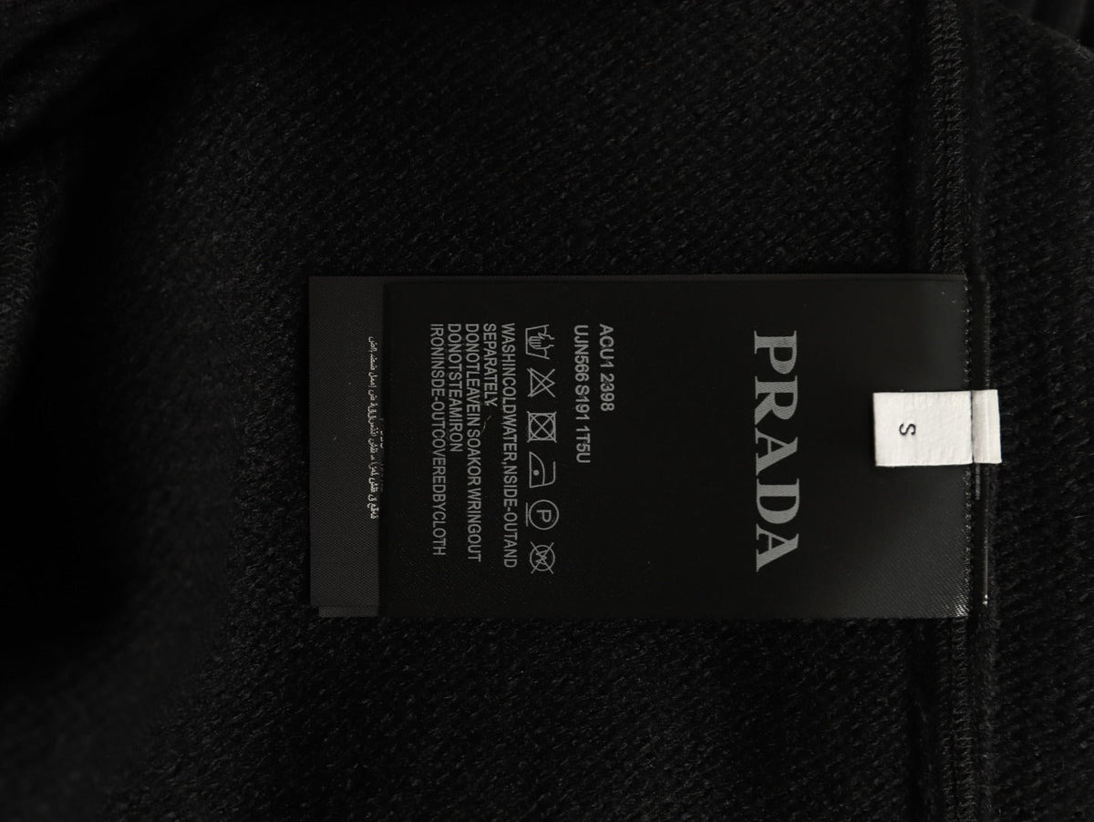 Prada Milano Logo Crewneck Knit Sweater - Black