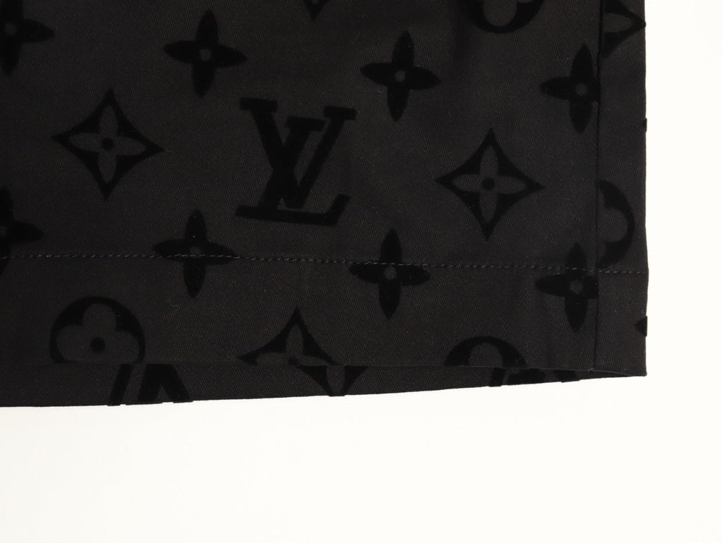 Louis Vuitton Tonal Monogram-Style Drawstring Shorts - Black